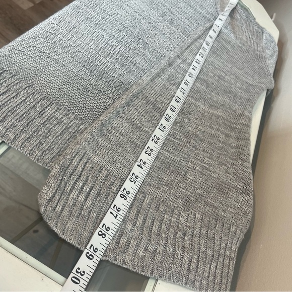 Eileen Fisher Women's Size Medium Grey 100% Organic Linen Loose Knit Cardigan - Picture 10 of 12